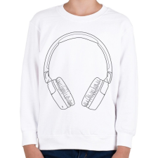 PRINTFASHION Fejhallgató - Gyerek pulóver - Fehér gyerek pulóver, kardigán