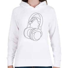 PRINTFASHION Fejhallgató - Női kapucnis pulóver - Fehér