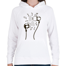 PRINTFASHION fejhallgató  - Női kapucnis pulóver - Fehér