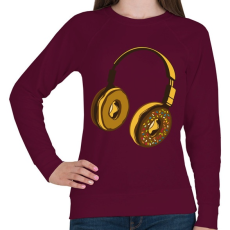 PRINTFASHION Fejhallgató - Női pulóver - Bordó