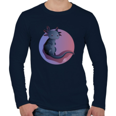 PRINTFASHION Fekete axolotl - Férfi hosszú ujjú póló - Sötétkék
