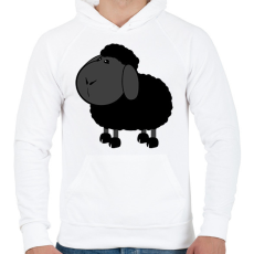 PRINTFASHION Fekete bárány - Férfi kapucnis pulóver - Fehér