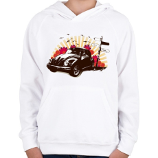 PRINTFASHION Fekete bogár útjelző tábla mellett - Gyerek kapucnis pulóver - Fehér
