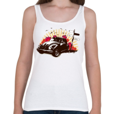 PRINTFASHION Fekete bogár útjelző tábla mellett - Női atléta - Fehér női trikó