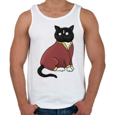 PRINTFASHION Fekete cica - Férfi atléta - Fehér atléta, trikó