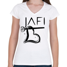 PRINTFASHION fekete jafi sziv szimbólum - Női V-nyakú póló - Fehér