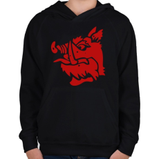 PRINTFASHION fekete lovag - Gyerek kapucnis pulóver - Fekete