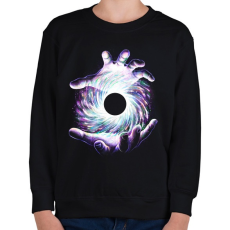 PRINTFASHION Fekete lyuk - Gyerek pulóver - Fekete