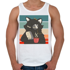 PRINTFASHION Fekete macska - Férfi atléta - Fehér