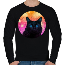 PRINTFASHION Fekete macska - Férfi pulóver - Fekete férfi pulóver, kardigán