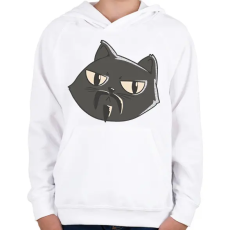 PRINTFASHION Fekete macska - Gyerek kapucnis pulóver - Fehér