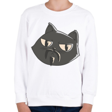 PRINTFASHION Fekete macska - Gyerek pulóver - Fehér gyerek pulóver, kardigán