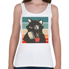 PRINTFASHION Fekete macska - Női atléta - Fehér