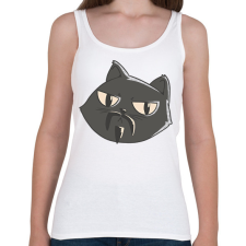 PRINTFASHION Fekete macska - Női atléta - Fehér női trikó