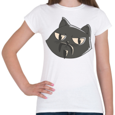 PRINTFASHION Fekete macska - Női póló - Fehér női póló