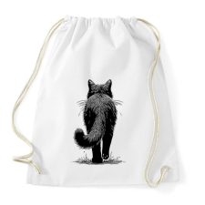 PRINTFASHION Fekete macska rajz - Sportzsák, Tornazsák - Fehér tornazsák