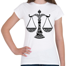 PRINTFASHION Fekete Mérleg horoszkóp - Női póló - Fehér női póló