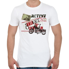 PRINTFASHION Fekete motor - Férfi póló - Fehér