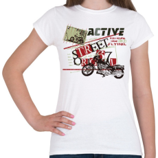 PRINTFASHION Fekete motor - Női póló - Fehér