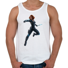 PRINTFASHION Fekete Özvegy - Férfi atléta - Fehér