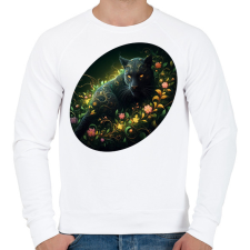 PRINTFASHION Fekete párduc - Férfi pulóver - Fehér férfi pulóver, kardigán