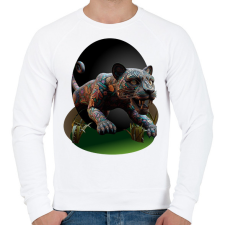 PRINTFASHION Fekete párduc - Férfi pulóver - Fehér férfi pulóver, kardigán