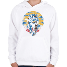 PRINTFASHION Fekete párduc - Gyerek kapucnis pulóver - Fehér gyerek pulóver, kardigán