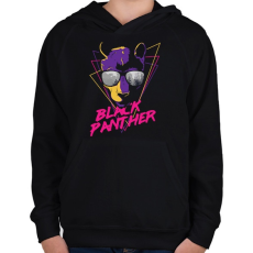 PRINTFASHION Fekete párduc - Gyerek kapucnis pulóver - Fekete