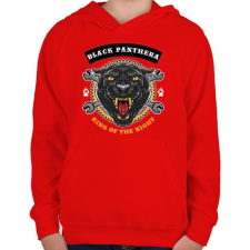 PRINTFASHION Fekete párduc - Gyerek kapucnis pulóver - Piros gyerek pulóver, kardigán