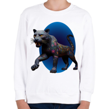 PRINTFASHION Fekete párduc - Gyerek pulóver - Fehér gyerek pulóver, kardigán