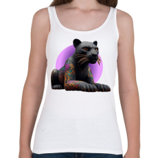 PRINTFASHION Fekete párduc - Női atléta - Fehér