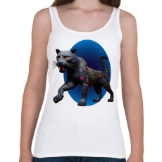 PRINTFASHION Fekete párduc - Női atléta - Fehér