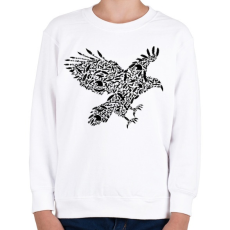 PRINTFASHION Fekete sas - Gyerek pulóver - Fehér