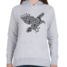PRINTFASHION Fekete sas - Női kapucnis pulóver - Sport szürke női pulóver, kardigán
