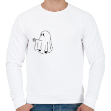 PRINTFASHION Fekete szellem2 - Férfi pulóver - Fehér férfi pulóver, kardigán