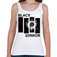 PRINTFASHION Fekete Tükör - Női atléta - Fehér női trikó