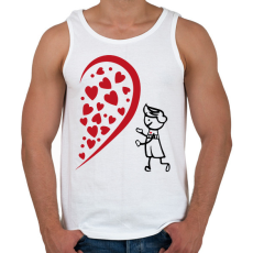 PRINTFASHION Fél szív - fiú - Férfi atléta - Fehér