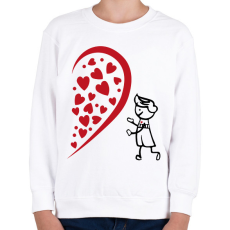 PRINTFASHION Fél szív - fiú - Gyerek pulóver - Fehér