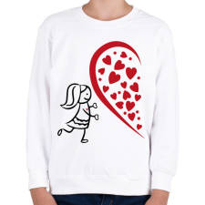 PRINTFASHION Fél szív - lány - Gyerek pulóver - Fehér gyerek pulóver, kardigán