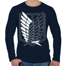 PRINTFASHION Felderítő egység minta (AOT) - Férfi hosszú ujjú póló - Sötétkék