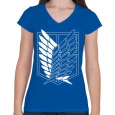 PRINTFASHION Felderítő egység minta (AOT) - Női V-nyakú póló - Királykék
