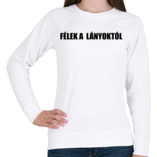 PRINTFASHION Félek a lányoktól - Női pulóver - Fehér női pulóver, kardigán