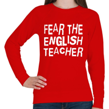 PRINTFASHION Félelem az angol tanártól! - Női pulóver - Piros női pulóver, kardigán