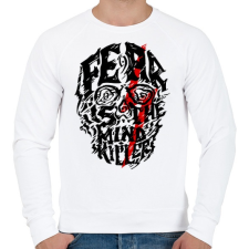 PRINTFASHION Félelem - Férfi pulóver - Fehér férfi pulóver, kardigán