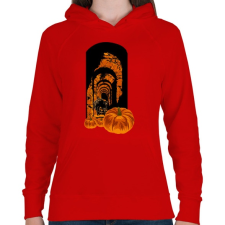 PRINTFASHION Félelmetes - Női kapucnis pulóver - Piros női pulóver, kardigán