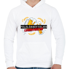 PRINTFASHION Felelősségteljes legénybúcsú - Férfi kapucnis pulóver - Fehér