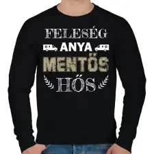 PRINTFASHION Feleség, anya, mentős, hős - Férfi pulóver - Fekete férfi pulóver, kardigán