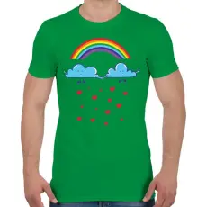 PRINTFASHION Felhőcskék - Férfi póló - Zöld