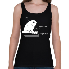 PRINTFASHION Félig üres vagy félig tele? - Női atléta - Fekete női trikó