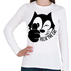 PRINTFASHION Felix the cat - Női hosszú ujjú póló - Fehér